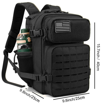 25L Taktischer Rucksack Outdoor-Tasche Fitness-Rucksack MOLLE-Rucksack Damen/Herren Wandern Überlebensrucksack Herren Dual-Getränkehalter