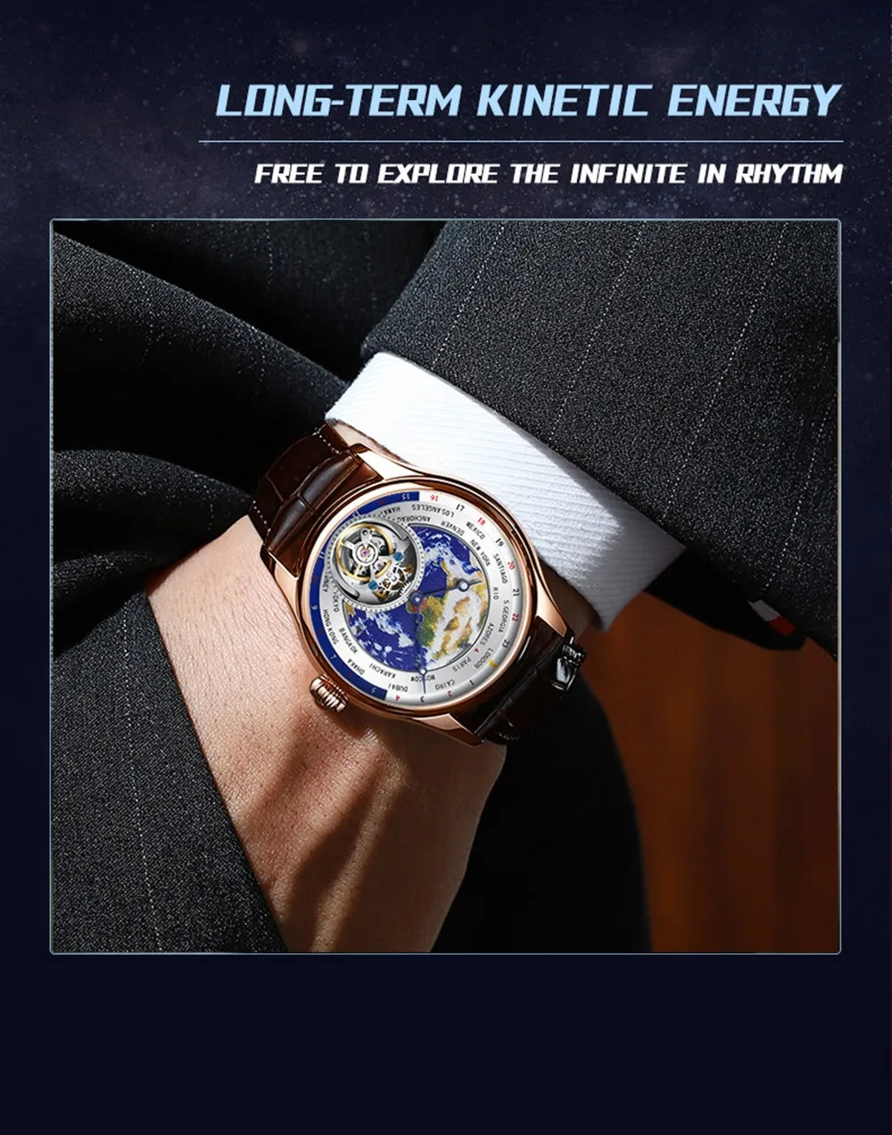 AESOP Diamond Luxury Flying Tourbillon Movement Watch For Men Earth Enamel Dial  Sapphire Skeleton Mechanical Watches Business A