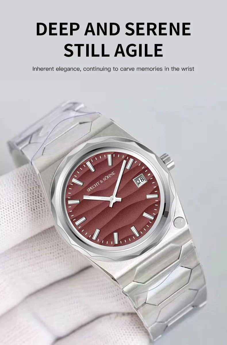 2025 Neuheiten Specht & Söhne 222 Gold Uhren Für Männer Super Slim Stahl Saphir Klassische Quarzuhr Relogio Masculino 37 MM