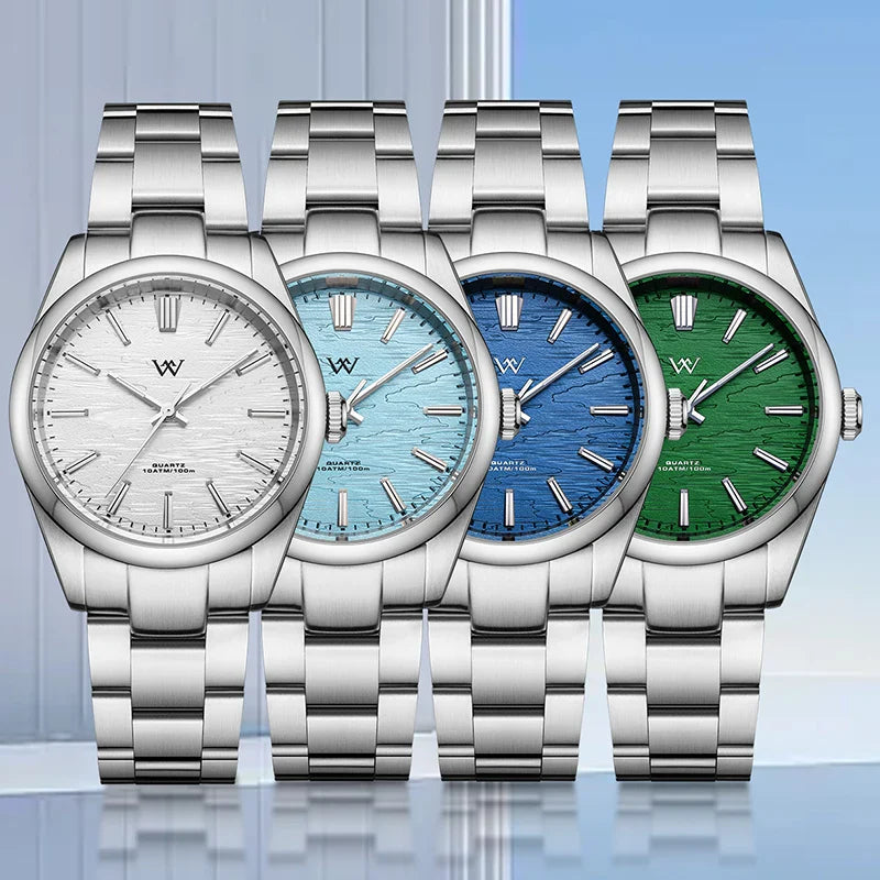 WM Uhr Quarz Herrenuhren Hochwertiger Saphir 100M Wasserdicht AR-beschichtet Birkenwald Serie Welly Merck 36mm Uhr Mann WM207