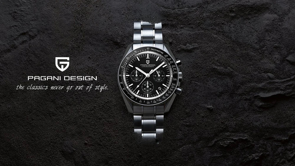 PAGANI DESIGN 2025, neue Monduhr, Retro-Luxus-Quarzuhren für Herren, Edelstahl, leuchtend, wasserdicht, Sport-Chronograph, Herren