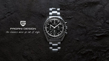 PAGANI DESIGN 2025, neue Monduhr, Retro-Luxus-Quarzuhren für Herren, Edelstahl, leuchtend, wasserdicht, Sport-Chronograph, Herren