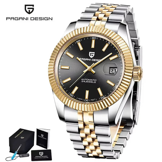 PAGANI DESIGN Men's Mechanical Wristwatch Top Luxury Automatic Watch Stainless Steel 100m Waterproof Clock Reloj Hombre PD1654