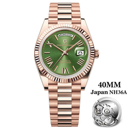 PAGANI DESIGN DD40 Herrenuhren 2024, Top-Luxus-Roségold-Uhr für Herren, automatische mechanische Armbanduhren, wasserdichte Geschenkuhr