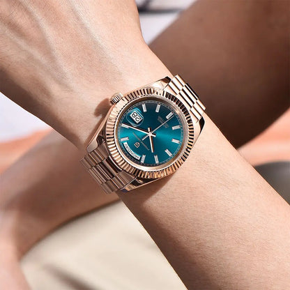 PAGANI DESIGN DD40 Herrenuhren 2024, Top-Luxus-Roségold-Uhr für Herren, automatische mechanische Armbanduhren, wasserdichte Geschenkuhr