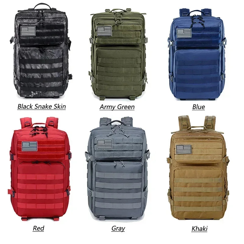 45L Taktischer Rucksack, große Kapazität, Outdoor-Rucksack, 3-Tage-Fitness-Wandertasche, Wandern, Campingausrüstung, Rucksäcke
