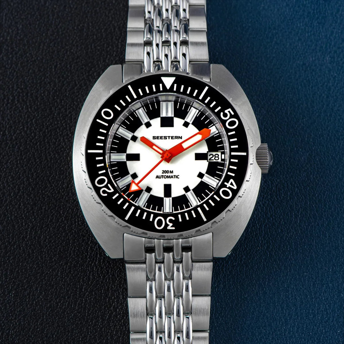 SEESTERN SUB300T Luminous Diver Watch Automatic Men Date 200m Turn Bracelet Wristwatches Retro Mechanical Sapphire Ceramic New