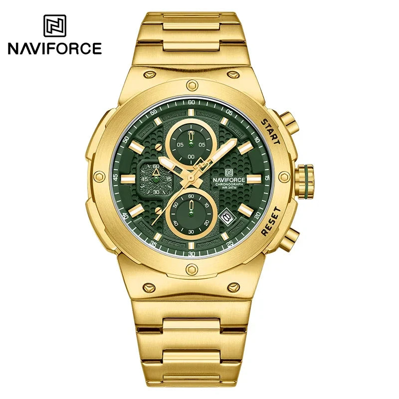 NAVIFORCE 2025, Herren-Quarzuhr, Sport-Militäruhr für Herren, wasserdicht, leuchtendes Datum, Chronograph, Edelstahl, Herrenuhren