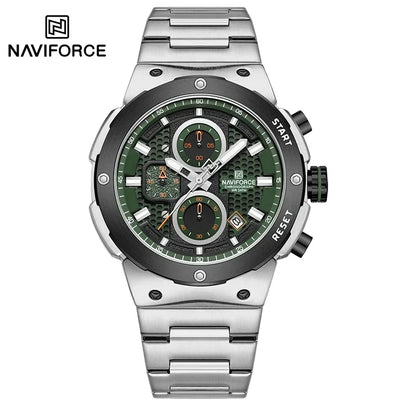 NAVIFORCE 2025, Herren-Quarzuhr, Sport-Militäruhr für Herren, wasserdicht, leuchtendes Datum, Chronograph, Edelstahl, Herrenuhren