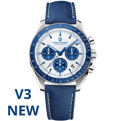 PAGANI DESIGN 2025, Silber, Gold, Mond, Luxus-Quarzuhren, Herren-Sport-Chronograph, Saphirglas, Edelstahluhr für Herren