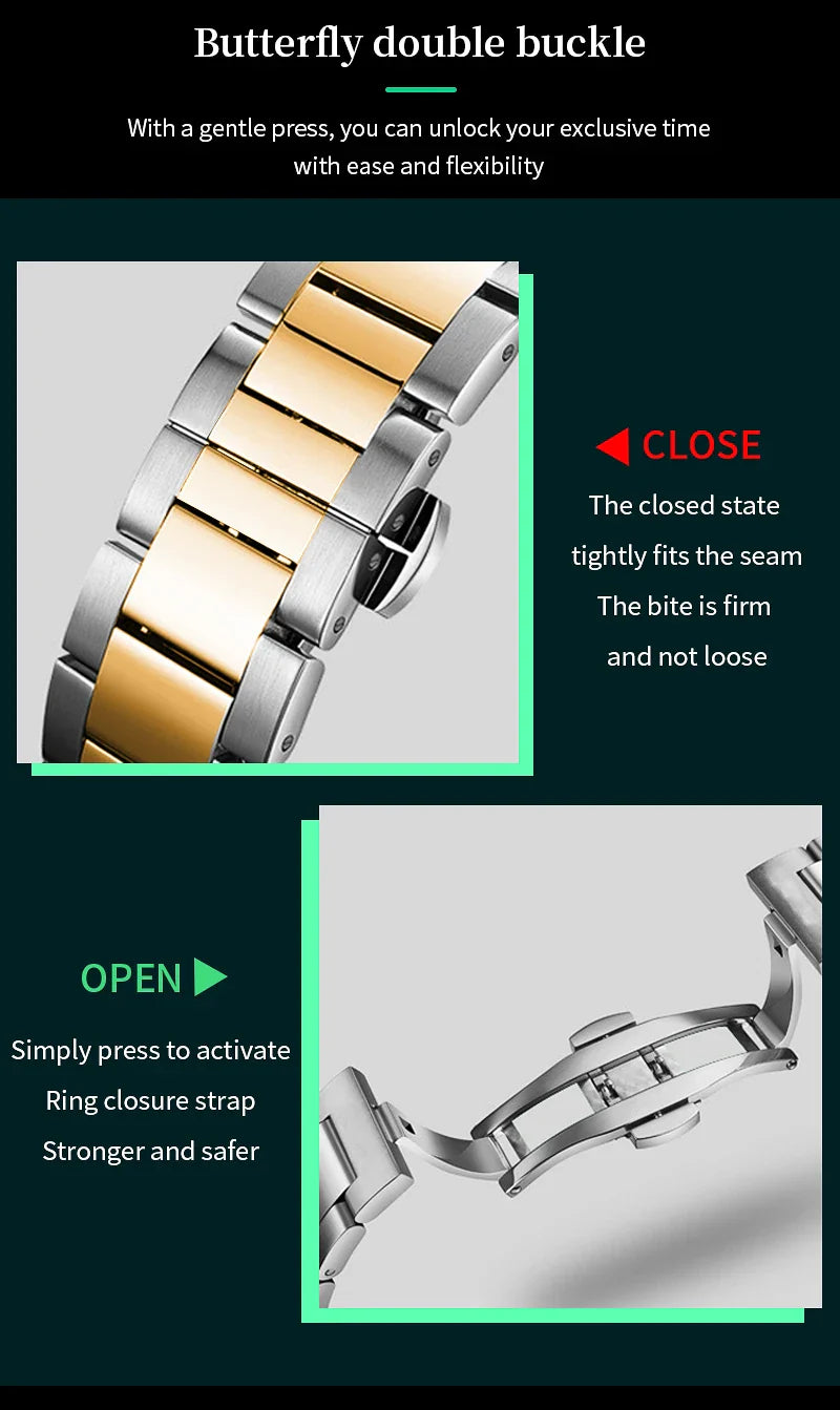 VA VA VOOM Marke Top Männer Uhr 1 Stück Multifunktionale Modische Timing Zifferblatt Grün Gold Edelstahl 3Bar Timing Uhr für Männer
