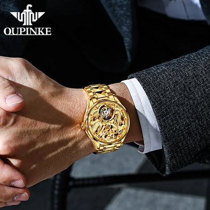 OUPINKE 3176 Uhr Für Männer Luxus Tourbillon Mechanische Business Männer Uhr Hohl Schwungrad Wasserdicht Leucht Mode Mann Uhr