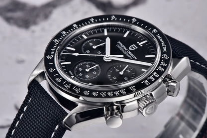 PAGANI DESIGN 2025, Silber, Gold, Mond, Luxus-Quarzuhren, Herren-Sport-Chronograph, Saphirglas, Edelstahluhr für Herren