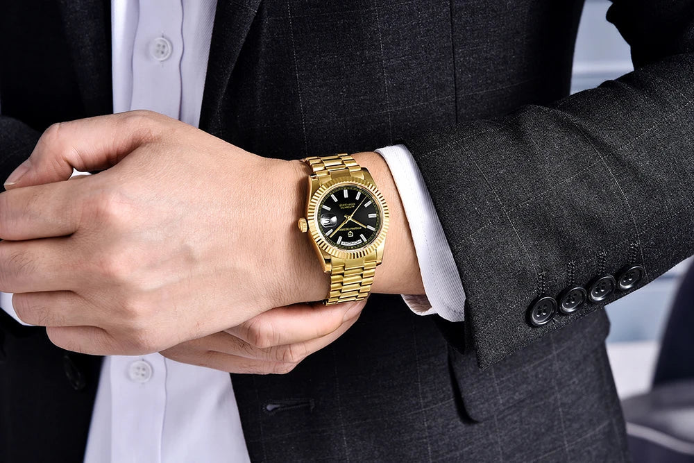 PAGANI DESIGN DD36 Gold Schwarz Luxus Herren Mechanische Uhren Automatikuhr Für Männer 2025, Neue AR-Saphirglas-Armbanduhr