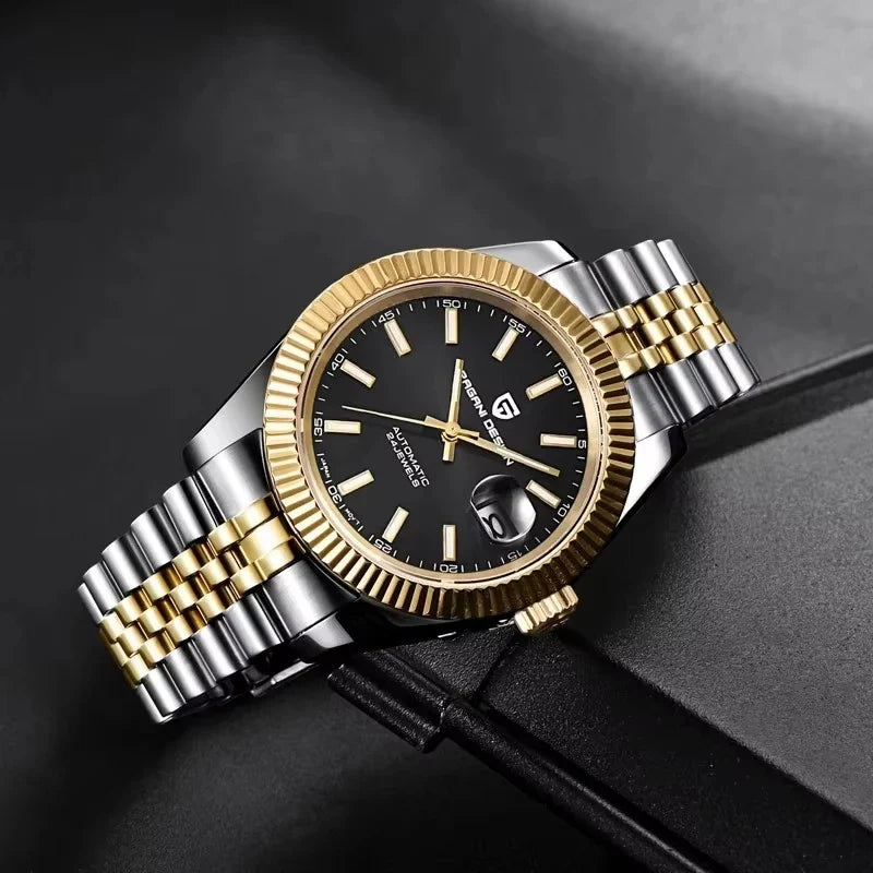 PAGANI DESIGN Men's Mechanical Wristwatch Top Luxury Automatic Watch Stainless Steel 100m Waterproof Clock Reloj Hombre PD1654