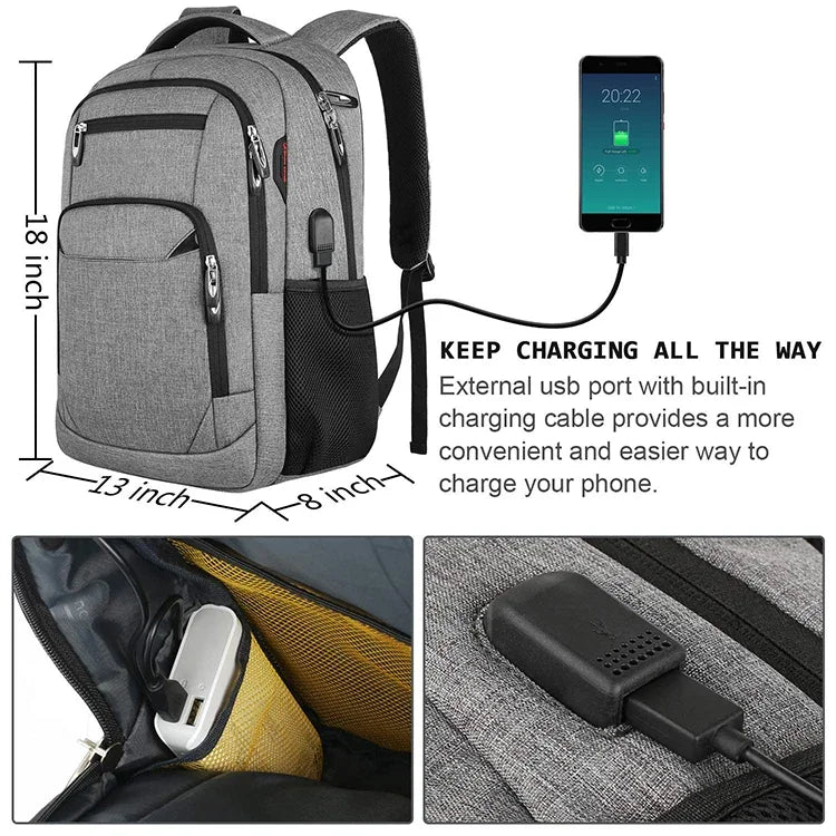Herren-Rucksack, 17,3-Zoll-Oxford, großes Fassungsvermögen, hochwertiger, modischer Business-Laptop-Rucksack, wasserdicht, verschleißfest, Freizeit-Reiserucksack