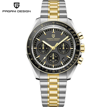 PAGANI DESIGN 2025, neue Monduhr, Retro-Luxus-Quarzuhren für Herren, Edelstahl, leuchtend, wasserdicht, Sport-Chronograph, Herren