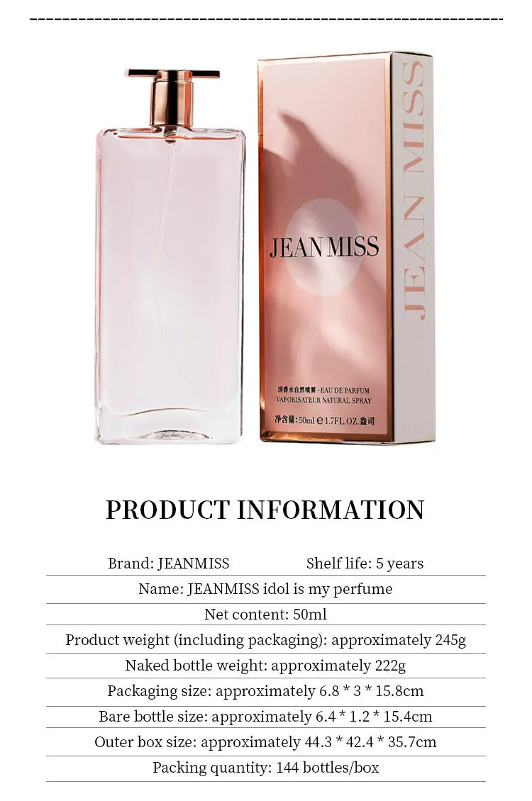 Heißer Verkauf 50 ml Eau De Parfum Spray Süße Frucht Blumennotizen Langlebiges Energetisches Romantisches Idol-Parfüm für Frauen