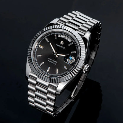 2023 neue Sugess Uhr von Männern 40mm Tag Datum automatische Dandong Sl3034 Uhrwerk Retro mechanische Armbanduhr Saphirglas golden
