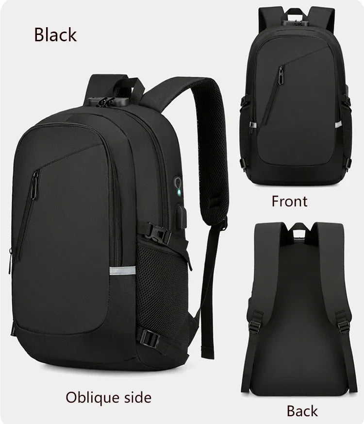 2024 Rucksack, Diebstahlschutz, Passwortsperre, Oxford, für Herren und Damen, Unisex, Business, Laptop, Computer, Reisen, Freizeit, Mode, tragbar