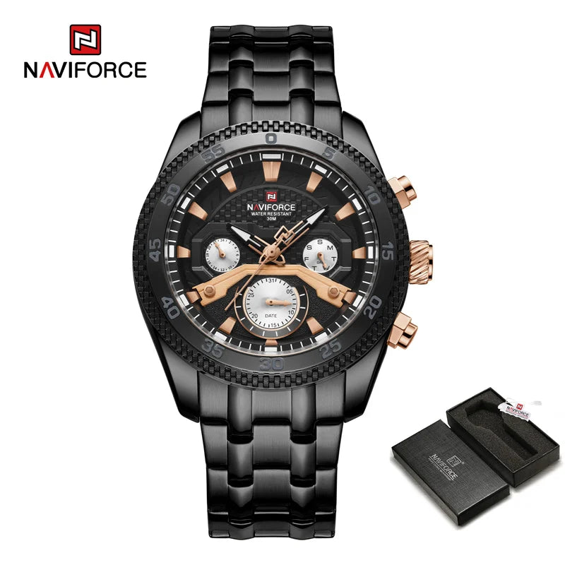 Navi force neues Design Uhr für Männer Luxus Mode leuchtenden Chronograph wasserdicht Datum Woche Quarz Armbanduhr Relogio Masculino