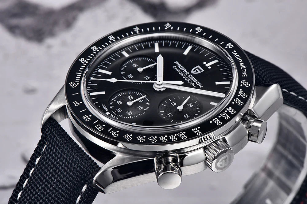 PAGANI DESIGN 2025, neue Monduhr, Retro-Luxus-Quarzuhren für Herren, Edelstahl, leuchtend, wasserdicht, Sport-Chronograph, Herren