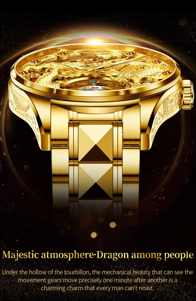 OUPINKE 3176 Uhr Für Männer Luxus Tourbillon Mechanische Business Männer Uhr Hohl Schwungrad Wasserdicht Leucht Mode Mann Uhr