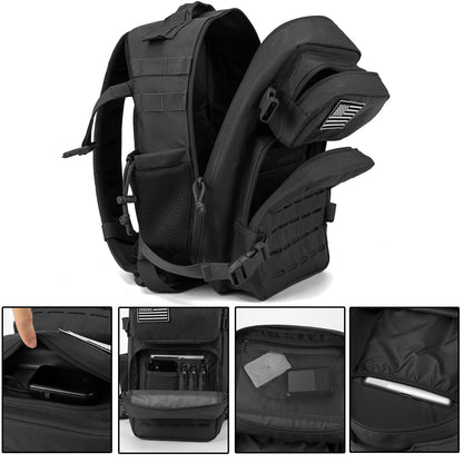 25L Taktischer Rucksack Outdoor-Tasche Fitness-Rucksack MOLLE-Rucksack Damen/Herren Wandern Überlebensrucksack Herren Dual-Getränkehalter