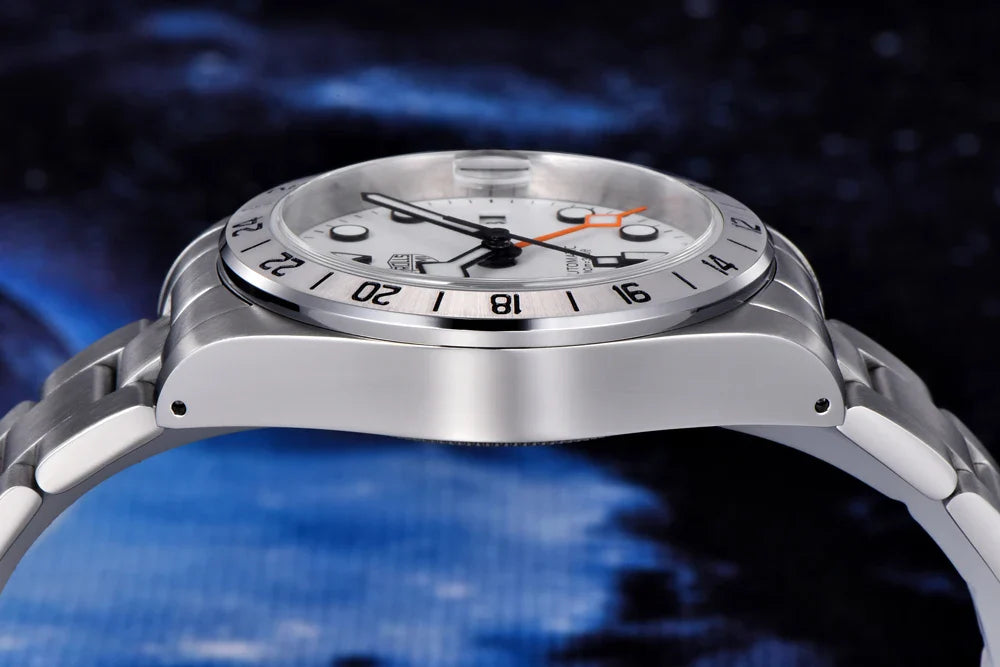 RollsTimi Automatic Men's Watch GMT NH34 Stainless Steel Mechanical Waterproof Wrist Watch for Men Auto Date Sapphire Dial Watch