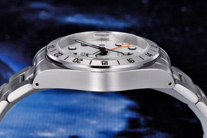 RollsTimi Automatic Men's Watch GMT NH34 Stainless Steel Mechanical Waterproof Wrist Watch for Men Auto Date Sapphire Dial Watch