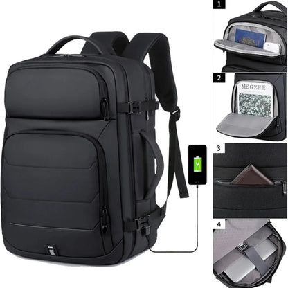 Erweiterbare 17-Zoll-Laptop-Rucksäcke für Herren, wasserdichte Notebook-Tasche, USB-Schultasche, Sport, Reisen, Schultasche, Rucksack für Männer