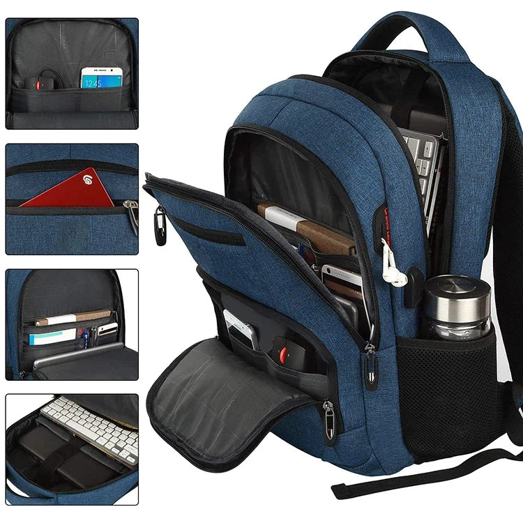 Herren-Rucksack, 17,3-Zoll-Oxford, großes Fassungsvermögen, hochwertiger, modischer Business-Laptop-Rucksack, wasserdicht, verschleißfest, Freizeit-Reiserucksack