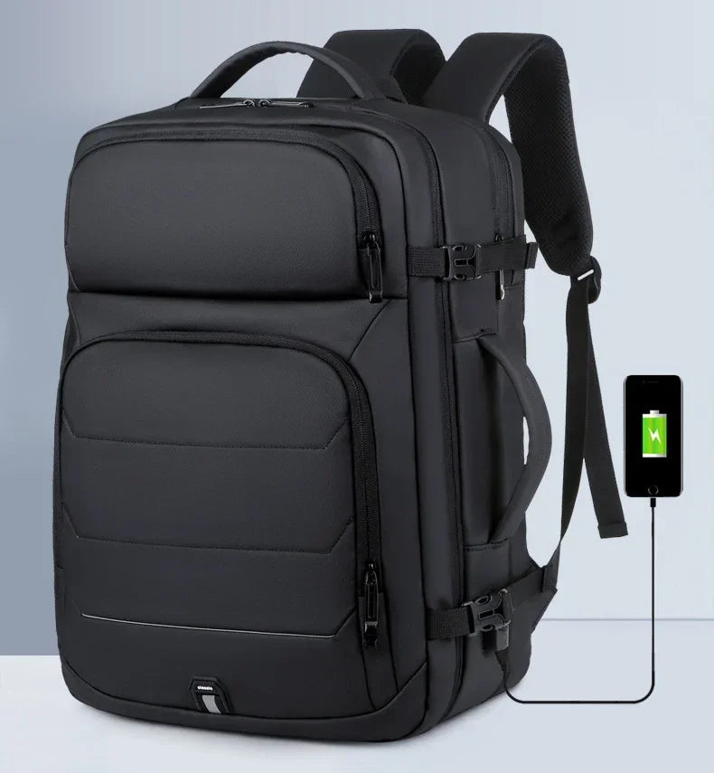 Erweiterbare 17-Zoll-Laptop-Rucksäcke für Herren, wasserdichte Notebook-Tasche, USB-Schultasche, Sport, Reisen, Schultasche, Rucksack für Männer