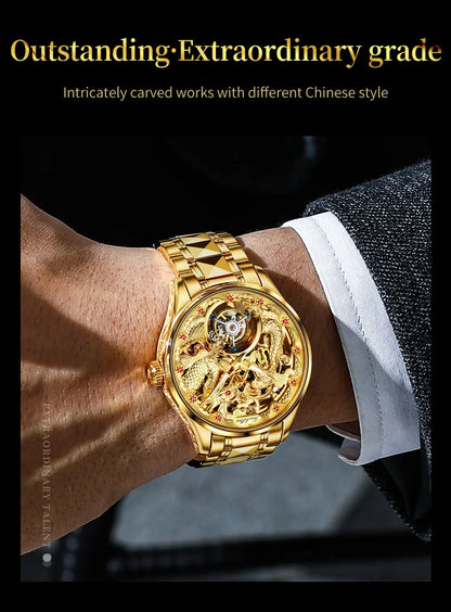 OUPINKE 3176 Uhr Für Männer Luxus Tourbillon Mechanische Business Männer Uhr Hohl Schwungrad Wasserdicht Leucht Mode Mann Uhr