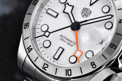RollsTimi Automatic Men's Watch GMT NH34 Stainless Steel Mechanical Waterproof Wrist Watch for Men Auto Date Sapphire Dial Watch