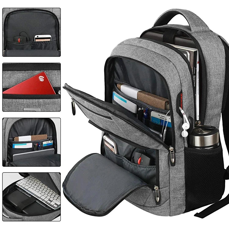 Herren-Rucksack, 17,3-Zoll-Oxford, großes Fassungsvermögen, hochwertiger, modischer Business-Laptop-Rucksack, wasserdicht, verschleißfest, Freizeit-Reiserucksack