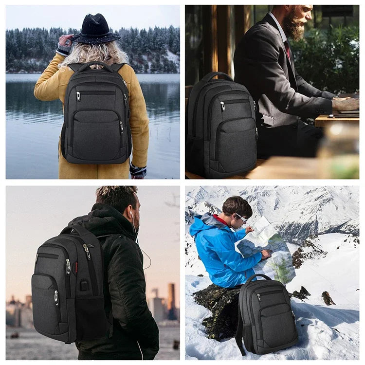 Herren-Rucksack, 17,3-Zoll-Oxford, großes Fassungsvermögen, hochwertiger, modischer Business-Laptop-Rucksack, wasserdicht, verschleißfest, Freizeit-Reiserucksack