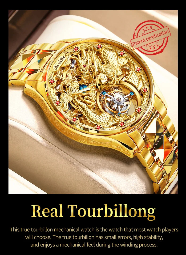 OUPINKE 3176 Uhr Für Männer Luxus Tourbillon Mechanische Business Männer Uhr Hohl Schwungrad Wasserdicht Leucht Mode Mann Uhr