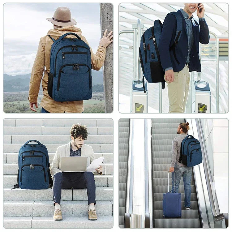 Herren-Rucksack, 17,3-Zoll-Oxford, großes Fassungsvermögen, hochwertiger, modischer Business-Laptop-Rucksack, wasserdicht, verschleißfest, Freizeit-Reiserucksack