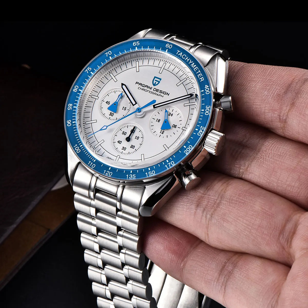 PAGANI DESIGN 2025, neue Monduhr, Retro-Luxus-Quarzuhren für Herren, Edelstahl, leuchtend, wasserdicht, Sport-Chronograph, Herren