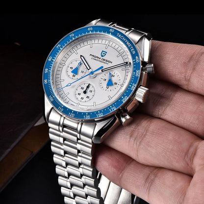 PAGANI DESIGN 2025, neue Monduhr, Retro-Luxus-Quarzuhren für Herren, Edelstahl, leuchtend, wasserdicht, Sport-Chronograph, Herren