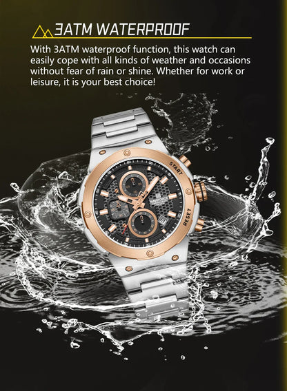 NAVIFORCE 2025, Herren-Quarzuhr, Sport-Militäruhr für Herren, wasserdicht, leuchtendes Datum, Chronograph, Edelstahl, Herrenuhren