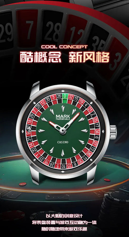Hohe Qualität Mark Fairwhale Herren Armbanduhr Mode Einzigartige Rotierenden Roulette Zifferblatt Wasserdicht Quarz Mann Watche Dropshipping ﻿