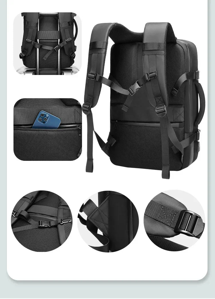 Reise Männer erweitert Laptop Rucksack Vakuum Kompression Wander rucksack USB-Aufladung Geschäft große Kapazität Rucksack für Pumpen