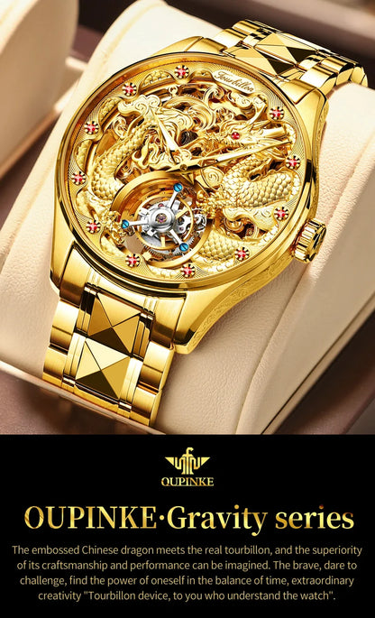 OUPINKE 3176 Uhr Für Männer Luxus Tourbillon Mechanische Business Männer Uhr Hohl Schwungrad Wasserdicht Leucht Mode Mann Uhr