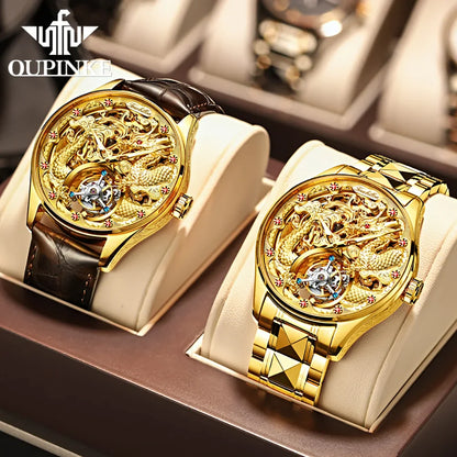 OUPINKE 3176 Uhr Für Männer Luxus Tourbillon Mechanische Business Männer Uhr Hohl Schwungrad Wasserdicht Leucht Mode Mann Uhr