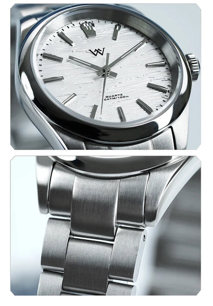 WM Uhr Quarz Herrenuhren Hochwertiger Saphir 100M Wasserdicht AR-beschichtet Birkenwald Serie Welly Merck 36mm Uhr Mann WM207