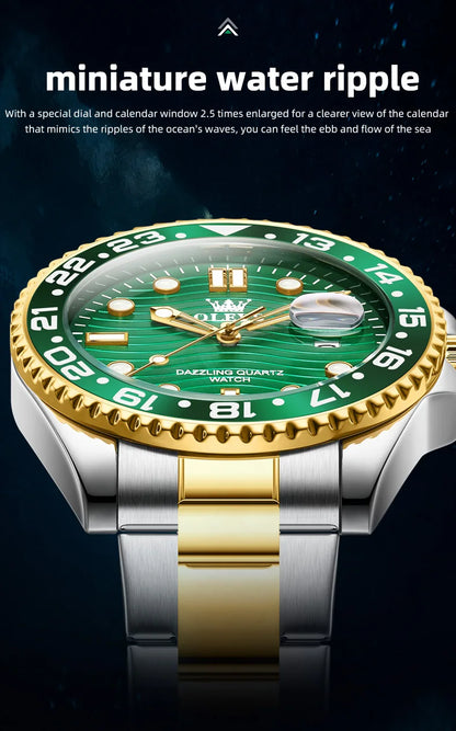 OLEVS 3610 Original Herrenuhren, luxuriös, wasserdicht, leuchtend, Herren-Armbanduhr, schlicht, Edelstahl, Business-Mode, klassische Uhr