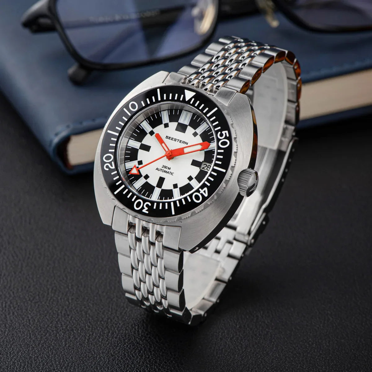 SEESTERN SUB300T Luminous Diver Watch Automatic Men Date 200m Turn Bracelet Wristwatches Retro Mechanical Sapphire Ceramic New
