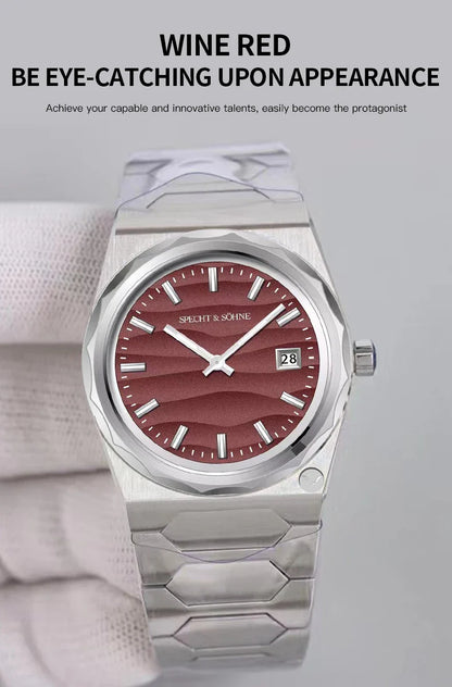 2025 Neuheiten Specht & Söhne 222 Gold Uhren Für Männer Super Slim Stahl Saphir Klassische Quarzuhr Relogio Masculino 37 MM
